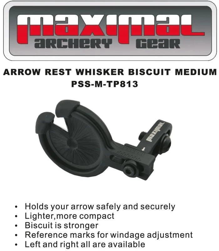 MAXIMAL ARROW REST WITH WHISKER BISCUIT REST MEDIUM 1 MAXIMAL ARROW REST WITH WHISKER BISCUIT REST MEDIUM